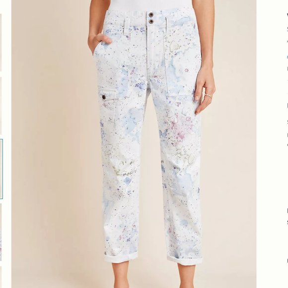 NWT anthropologie wanderer watercolor cargo pants - Picture 2 of 9